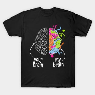 Neurodiversity brain Gift idea for Dyslexia ADHD Autism ASD T-Shirt